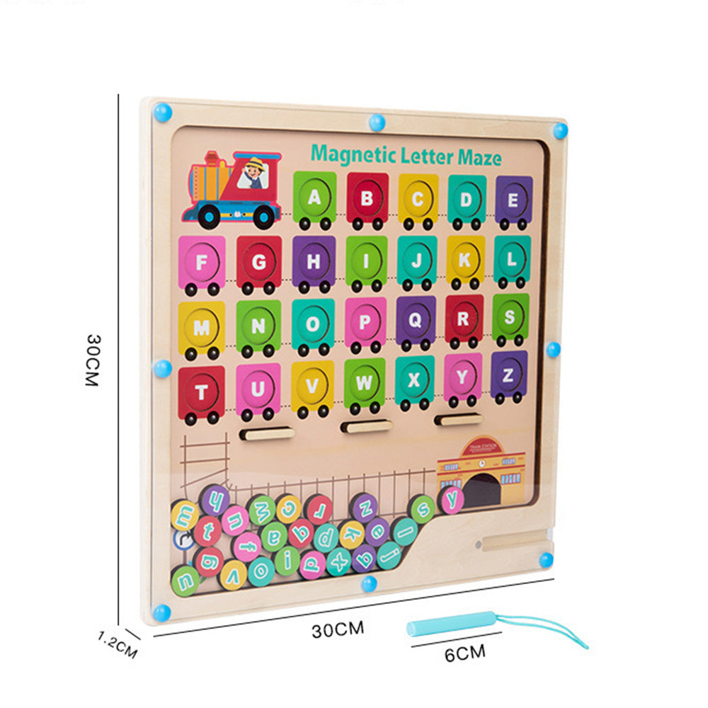 KBQ-1118 Magnetic Color and Number Maze,Montessori Toy for 2-5 Years Old Girls,Wooden Magnet Balls Puzzles,Toddler Busy Board Game