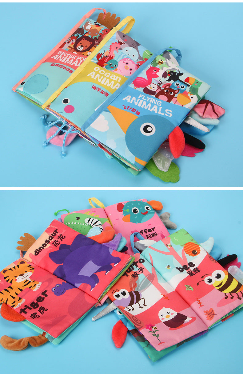 Baby Books 0-6 Months, Soft Cloth Books Baby Books Bath Books, Infant Tummy Time Toys High Contrast Sensory Baby Toys Crinkle Squeaky Washable Chewable Non-Toxic Early Educational Book