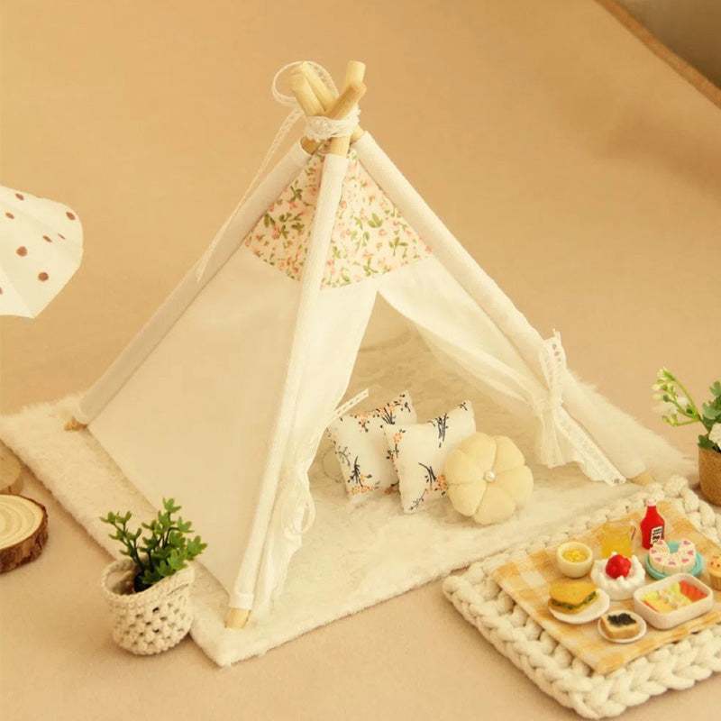 K23121401 Miniature Tent Dollhouse Play Tent Mini House Ornament for Model Sets Decorations