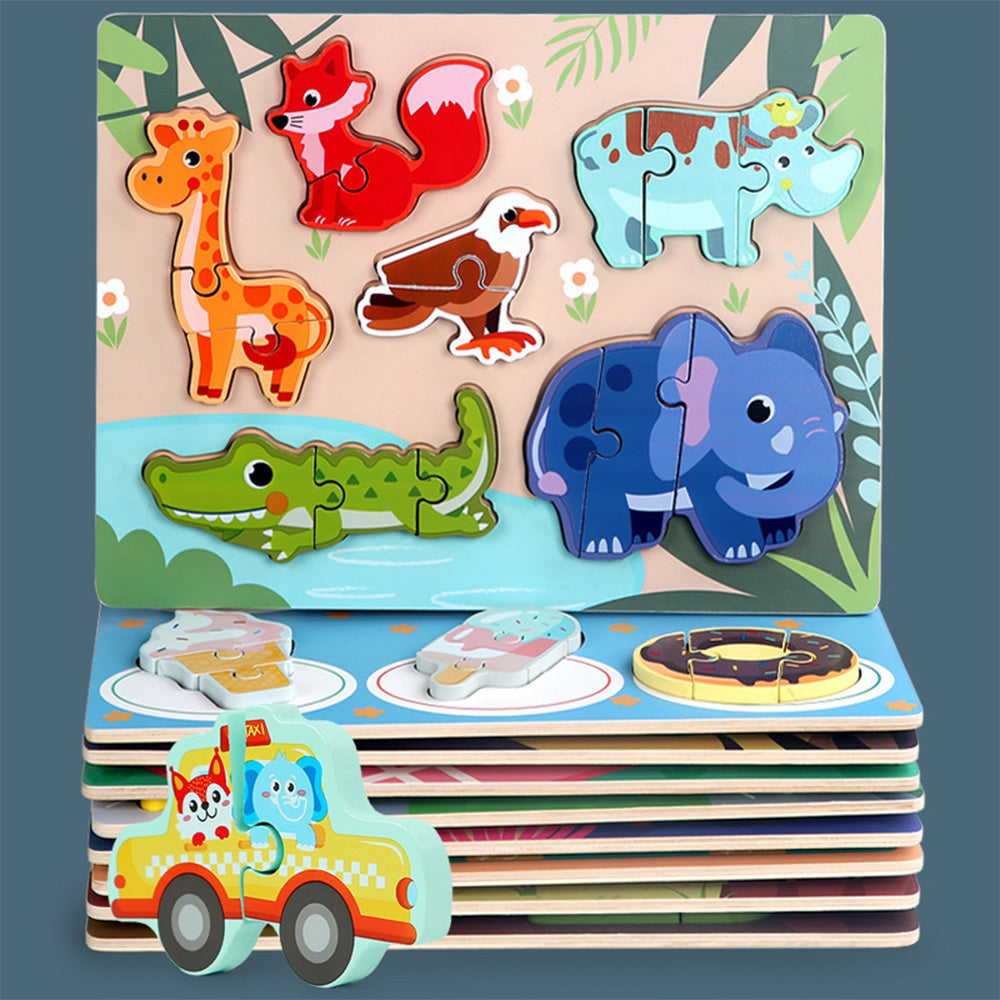 Wooden Toddler Puzzles Ages 1-3,Montessori Jigsaw Puzzle for Toddlers 1-3,Learning Toys for Kids 2-4 Years Old, Educational Gifts for Boys Girls 2-3