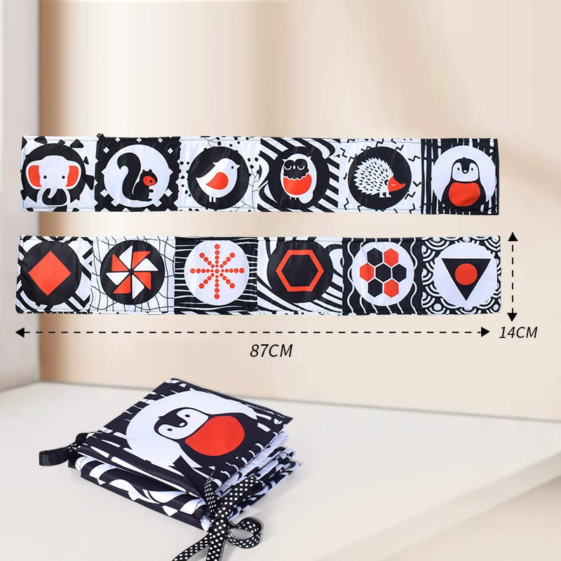 Black and White High Contrast Baby Toys 0-6 6-12 Months Soft Book for Newborn Brain Development Tummy Time Toys Infant Sensory Crinkle Toys 0-3 3-6 Month Montessori Learning Activities for Babies