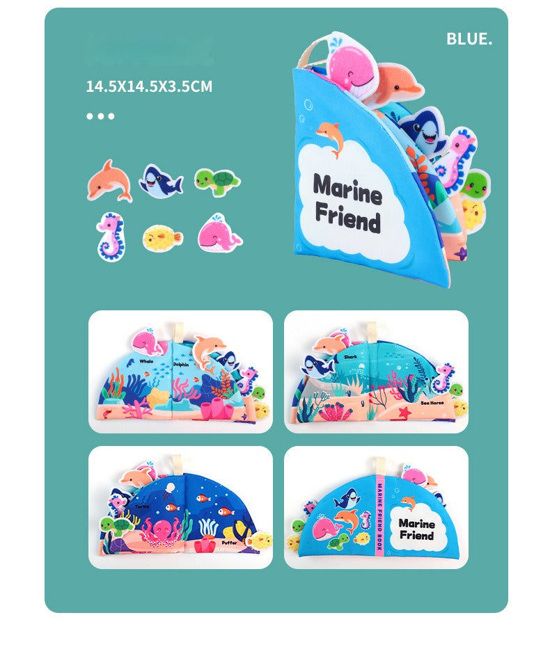 Infant Soft Book, Baby Books 6 to 12 Months, Cute Montessori Educational Newborn Baby Toys 0-3 Months, Nontoxic Fabric Touch & Feel Crinkle Cloth Books for Babies, Infants, Toddlers Visual Stimulating