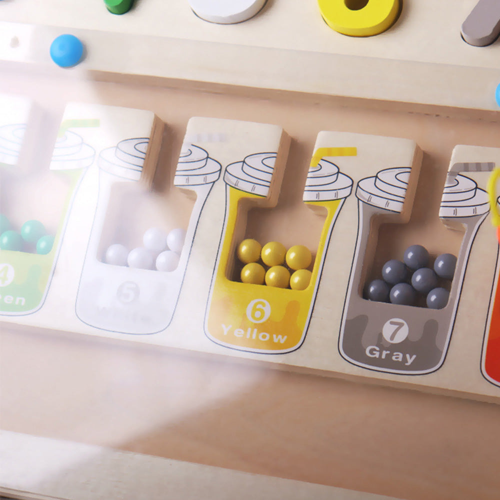 YY-1103 Magnetic Color and Number Maze,Montessori Toy for 2-5 Years Old Girls,Wooden Magnet Balls Puzzles,Toddler Busy Board Game