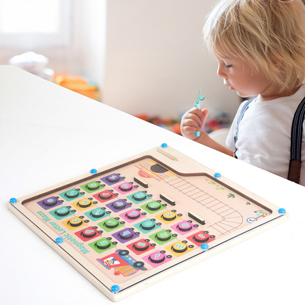 KBQ-1118 Magnetic Color and Number Maze,Montessori Toy for 2-5 Years Old Girls,Wooden Magnet Balls Puzzles,Toddler Busy Board Game