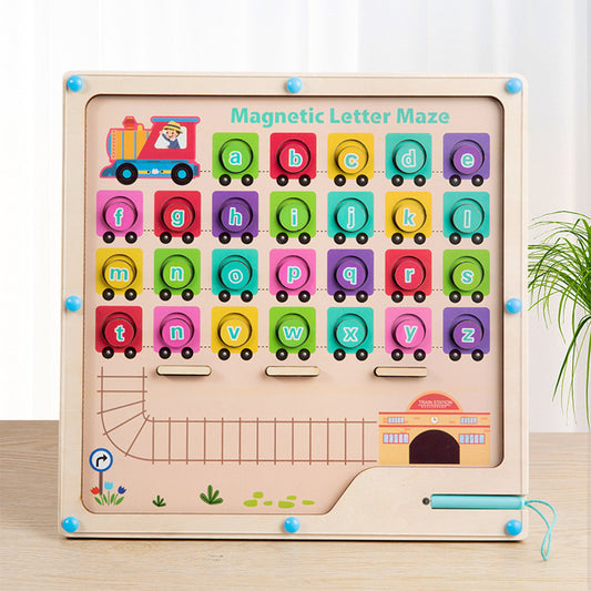 KBQ-1118 Magnetic Color and Number Maze,Montessori Toy for 2-5 Years Old Girls,Wooden Magnet Balls Puzzles,Toddler Busy Board Game
