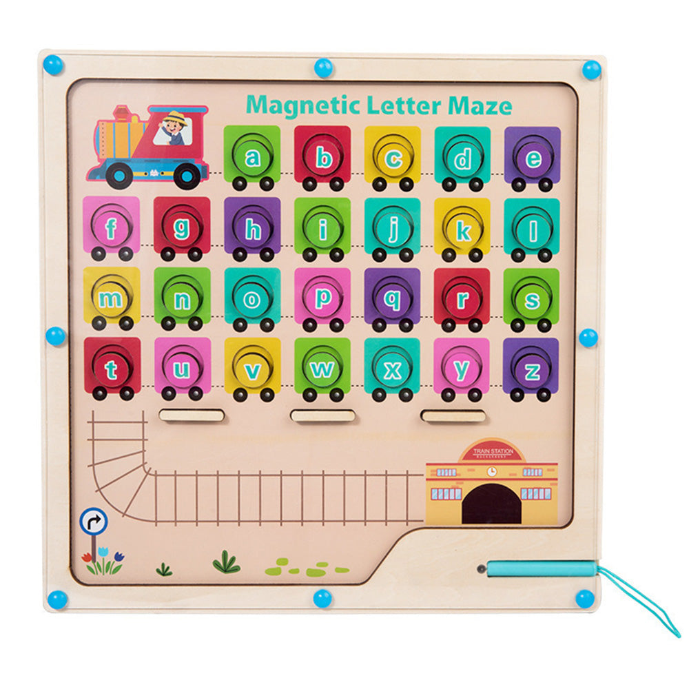 KBQ-1118 Magnetic Color and Number Maze,Montessori Toy for 2-5 Years Old Girls,Wooden Magnet Balls Puzzles,Toddler Busy Board Game