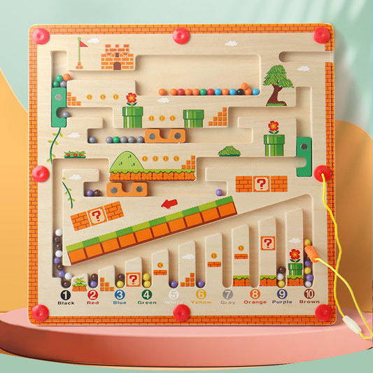yhm-1014 Montessori Toys,Magnetic Color and Number Maze,Wooden Toys for Ages 2-4,Toddler Fine Motor Skills Toys for Boys Girls
