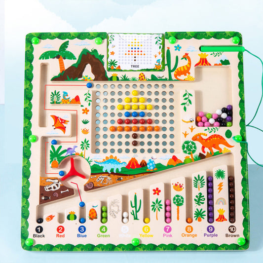 ZW-071501 Magnetic Color and Number Maze,Montessori Toy for 2-5 Years Old Girls,Wooden Magnet Balls Puzzles