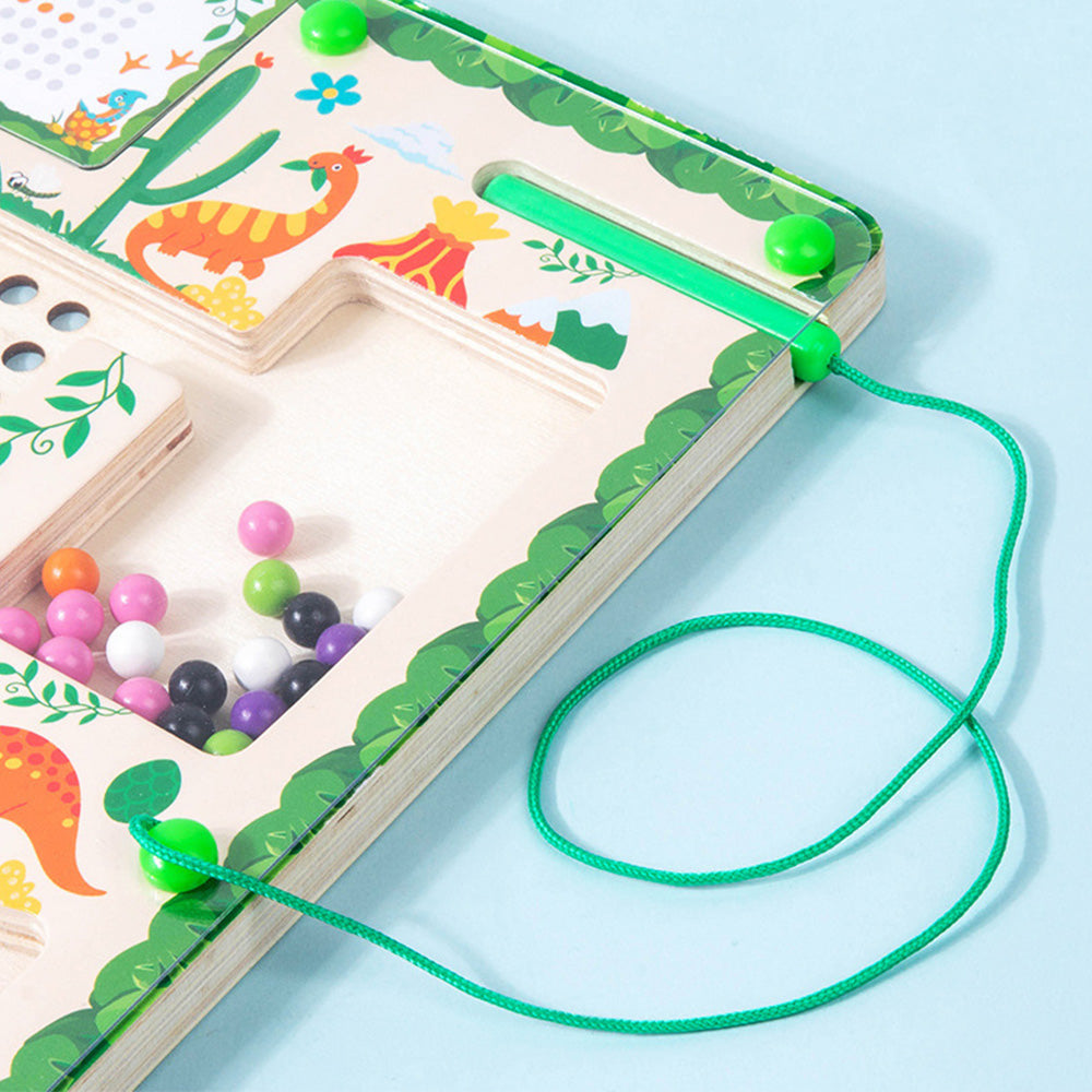 ZW-071501 Magnetic Color and Number Maze,Montessori Toy for 2-5 Years Old Girls,Wooden Magnet Balls Puzzles