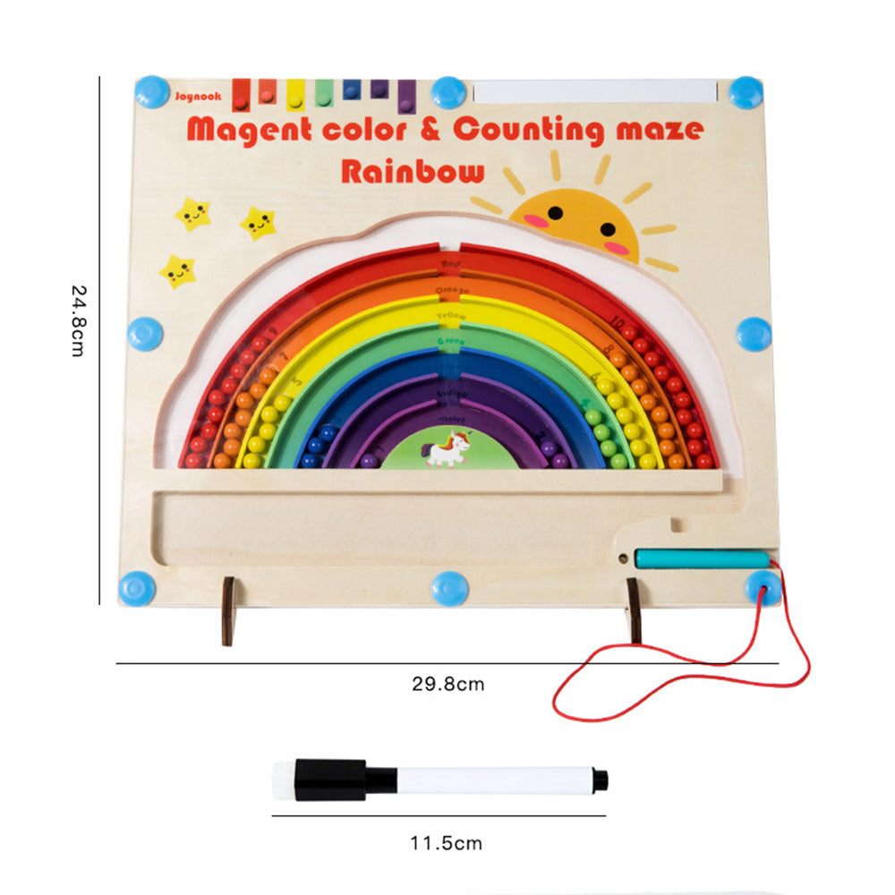 XG-040201 Magnetic Color and Number Maze,Montessori Toy for 2-5 Years Old Girls,Wooden Magnet Balls Puzzles,Toddler Busy Board Game