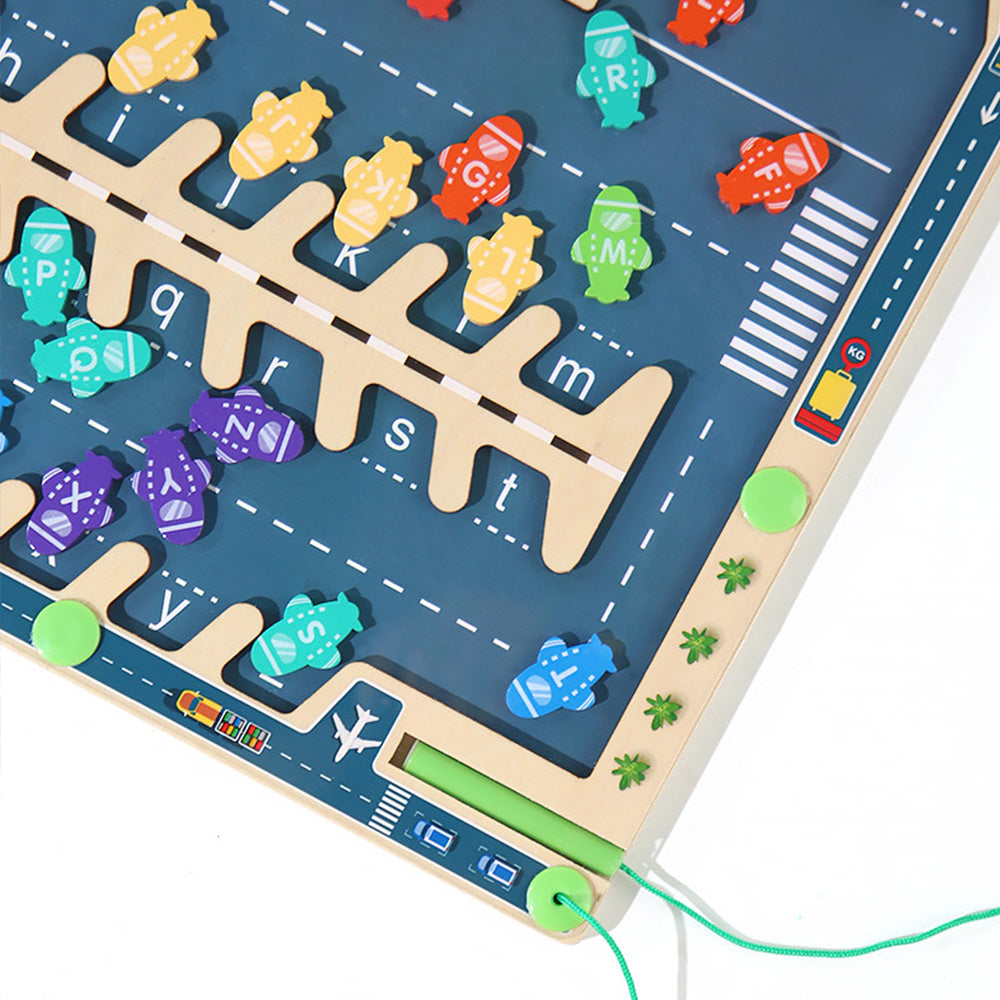 YL-032901 Magnetic Color and Number Maze,Montessori Toy for 2-5 Years Old Girls,Wooden Magnet Balls Puzzles,Toddler Busy Board Game
