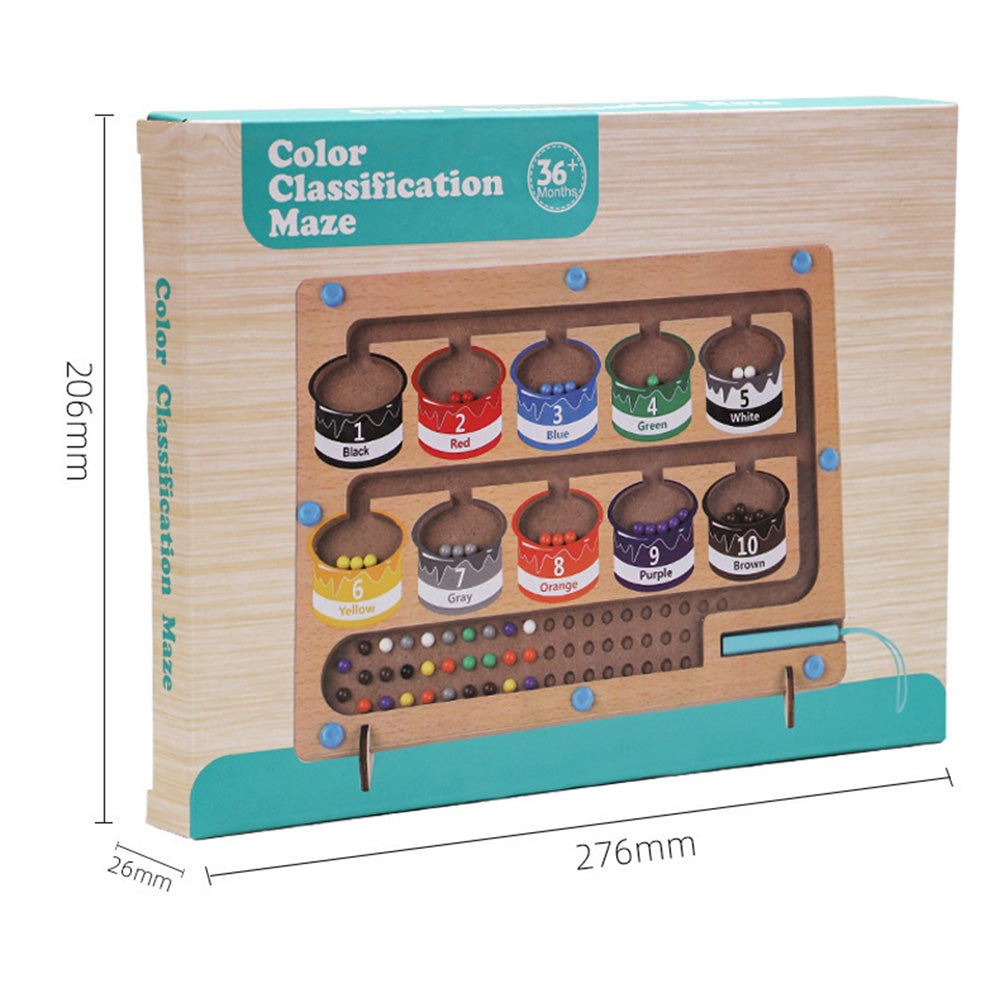 Magnetic Color and Number Maze,Montessori Toy for 2-5 Years Old Girls,Wooden Magnet Balls Puzzles,Toddler Busy Board Game