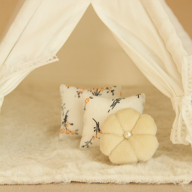 K23121401 Miniature Tent Dollhouse Play Tent Mini House Ornament for Model Sets Decorations