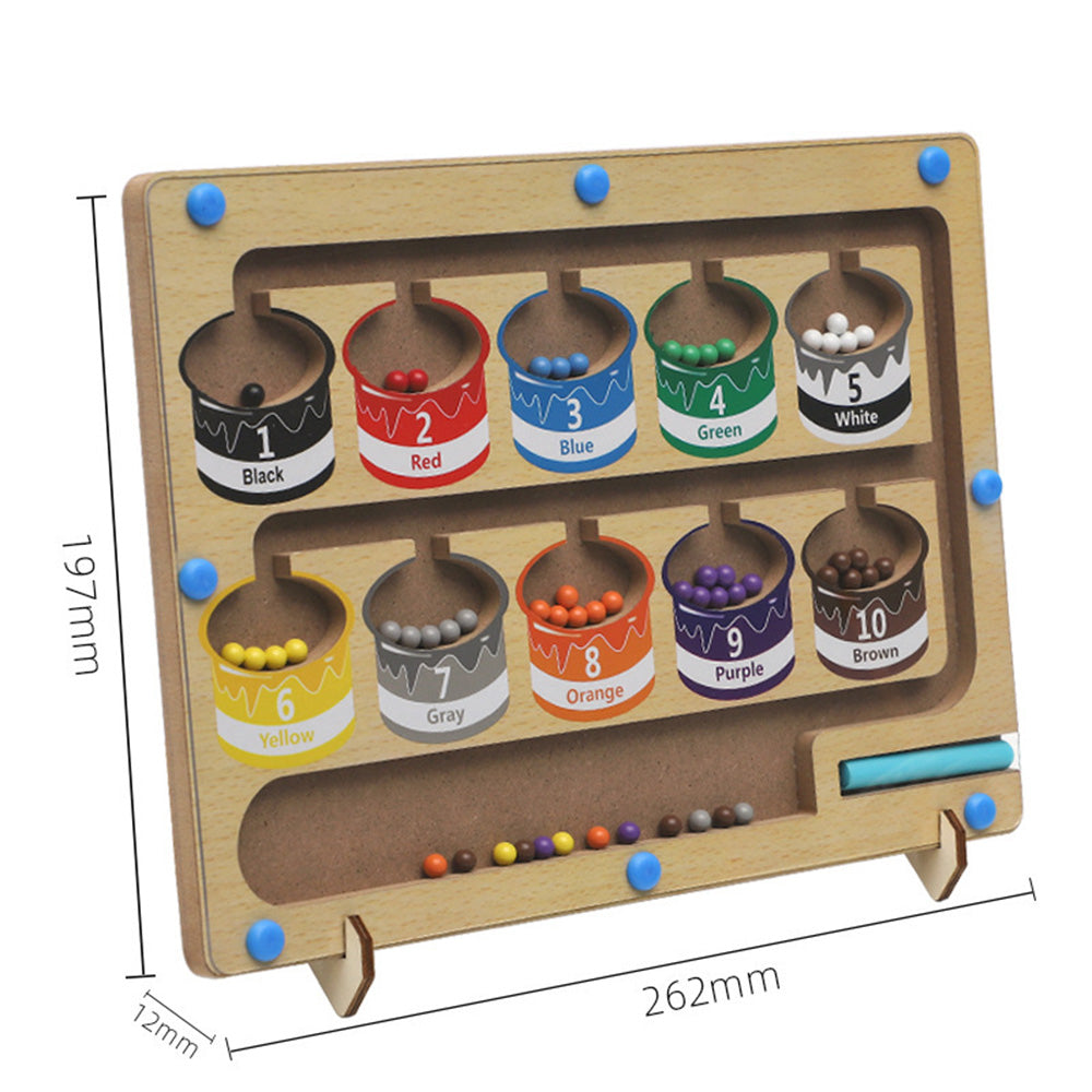 Magnetic Color and Number Maze,Montessori Toy for 2-5 Years Old Girls,Wooden Magnet Balls Puzzles,Toddler Busy Board Game