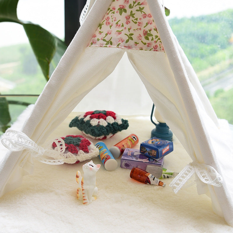 K23121401 Miniature Tent Dollhouse Play Tent Mini House Ornament for Model Sets Decorations