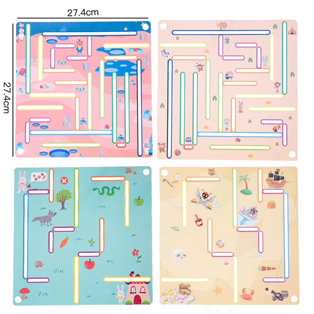 Sterling Games Wooden Labyrinth Game with 4 Swappable Routes Cards – Classic Maze Game for Kids Age 6+