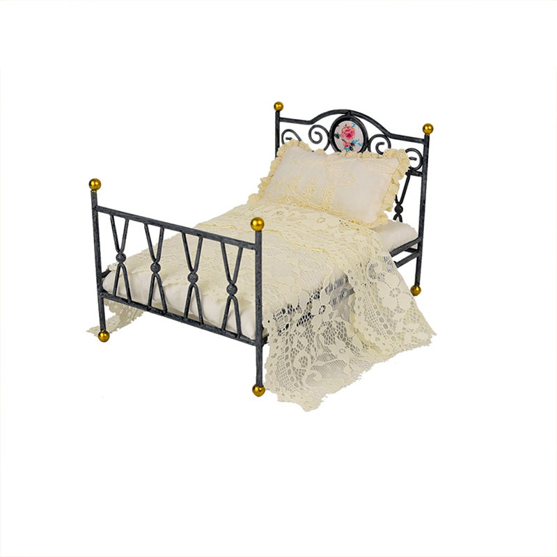 Dollhouse Furniture Mini Bed Set, Realistic Bedroom Accessories for 6 inch Dolls, 1/12 Scale