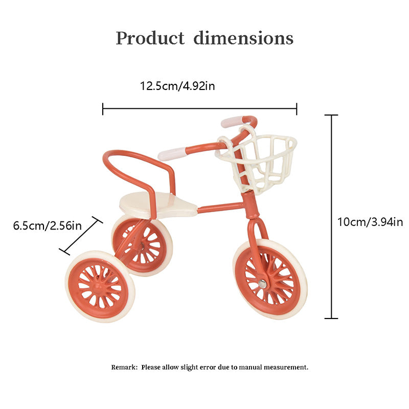 High Quality Dolls House Red Bike Child's Tricycle Miniature 1:12 Nursery Toy Shop Accessory