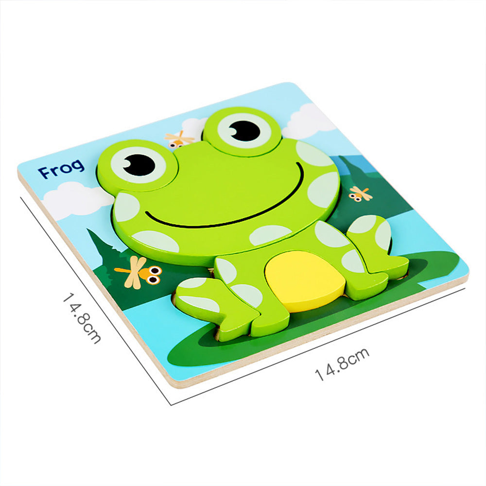 Wooden Toddler Puzzles, 12pcs Animal Montessori Toys for 1-3 Year Old Boys & Girls, Learning Educational Preschool Toys