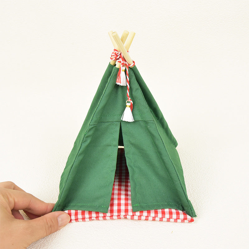 Dollhouse Miniature Tent With Mat Camping Tent Props for Miniature Decor