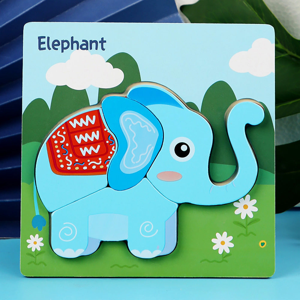 Wooden Toddler Puzzles, 12pcs Animal Montessori Toys for 1-3 Year Old Boys & Girls, Learning Educational Preschool Toys