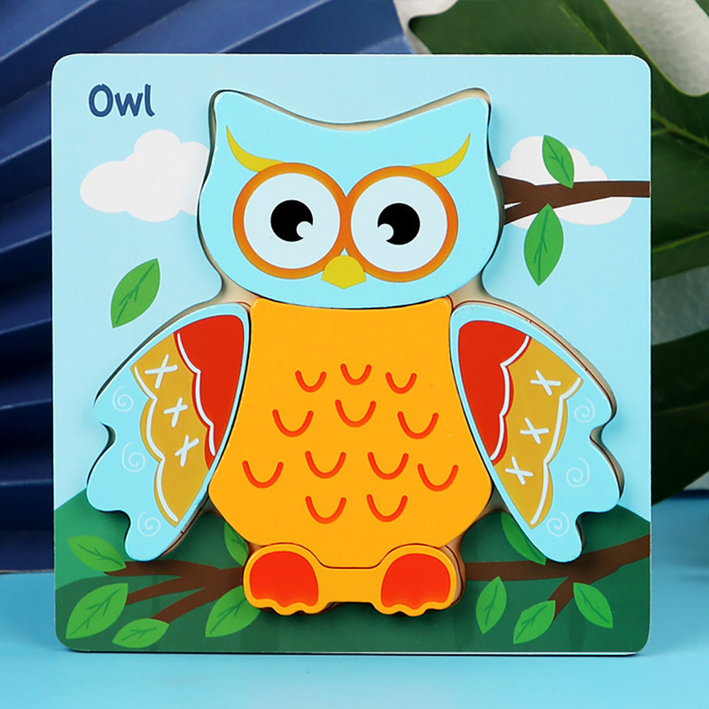 Wooden Toddler Puzzles, 12pcs Animal Montessori Toys for 1-3 Year Old Boys & Girls, Learning Educational Preschool Toys