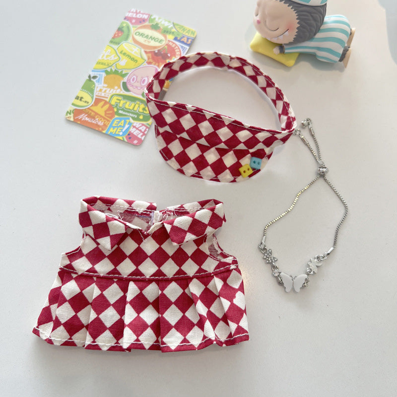 Designed for Labubu Clothes, Adorable Chic Dress Set for 17cm Labubu Dolls, Doll Clothes for Labubu Accessories (NO Doll)