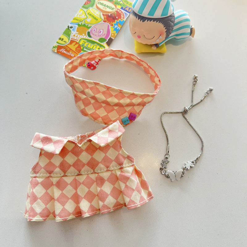 Designed for Labubu Clothes, Adorable Chic Dress Set for 17cm Labubu Dolls, Doll Clothes for Labubu Accessories (NO Doll)