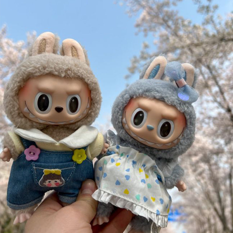 Designed for Labubu Clothes, Adorable Chic Dress Set for 17cm Labubu Dolls, Doll Clothes for Labubu Accessories (NO Doll)