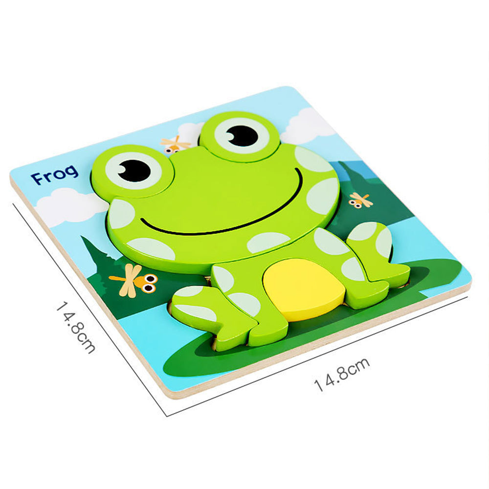 Wooden Toddler Puzzles, 12pcs Animal Montessori Toys for 1-3 Year Old Boys & Girls, Learning Educational Preschool Toys