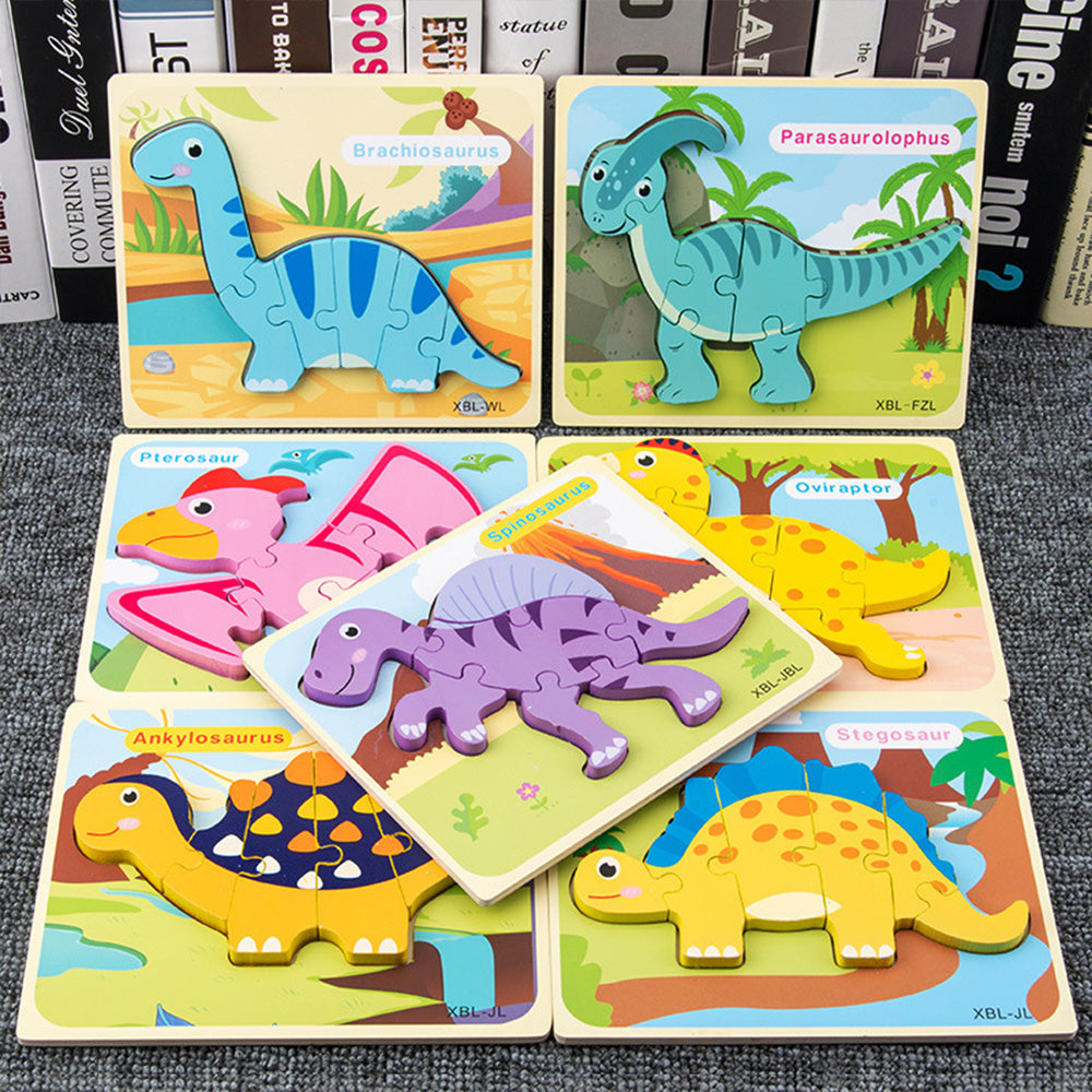 LCM-1124 Peg Puzzles For Toddlers, Dinosaur Assembly Puzzles For Kids, Montessori Educational Learning Puzzles Set for Kids 1-3 Year Old Boys & Girls