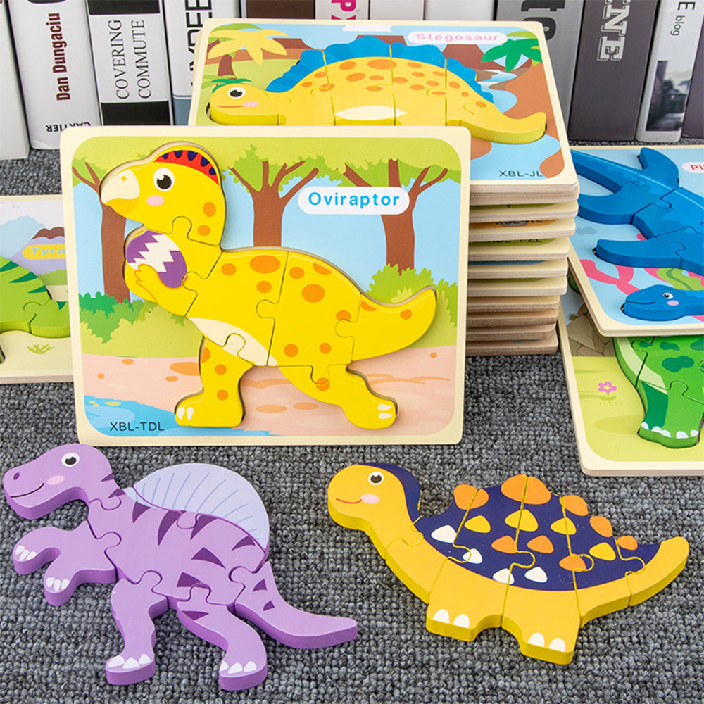 LCM-1124 Peg Puzzles For Toddlers, Dinosaur Assembly Puzzles For Kids, Montessori Educational Learning Puzzles Set for Kids 1-3 Year Old Boys & Girls