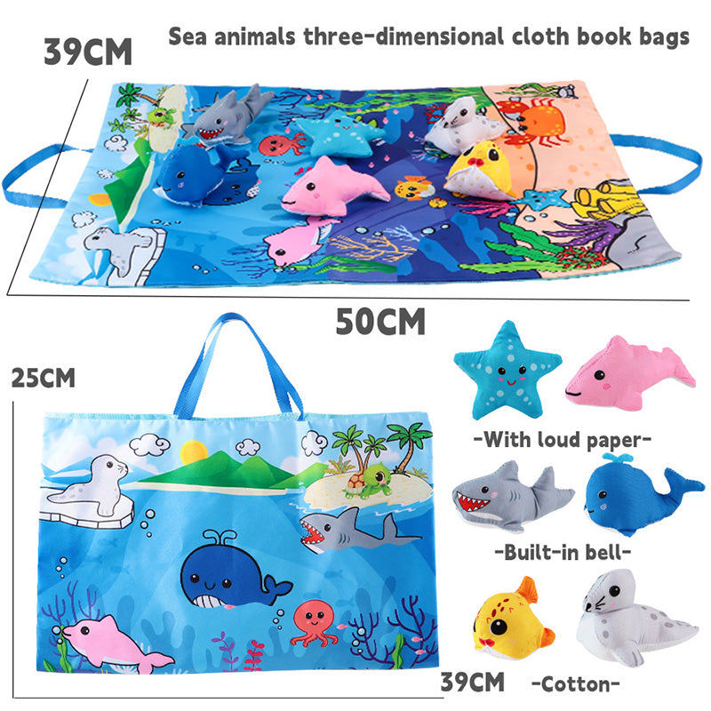 6 PCS Animal Fantastic Toys with Playmat/Storage Bag, Baby Toys for 1 2 Year Old Boy, 1st Birthday Gifts Easter Basket Stuffers for Toddler, 1 Year Old Boy Gift for Infant 12 18 Months