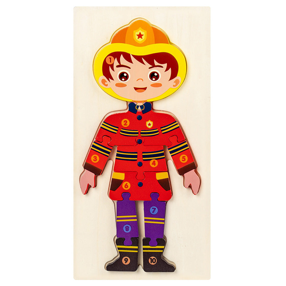 People Who Help Us Peg Puzzles For Toddlers, 11.8 x 5.9 Inch Wooden Puzzles  Mix and Match Cognition Community Number The People Puzzle Diversity Educational Toys Wood Play Learning Toy.
