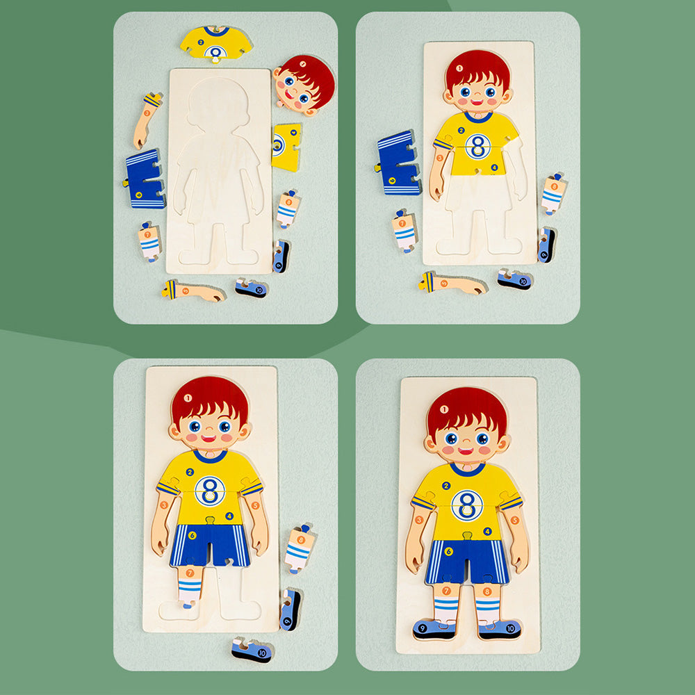 People Who Help Us Peg Puzzles For Toddlers, 11.8 x 5.9 Inch Wooden Puzzles  Mix and Match Cognition Community Number The People Puzzle Diversity Educational Toys Wood Play Learning Toy.