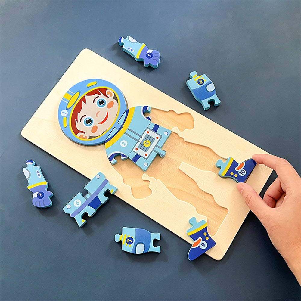 People Who Help Us Peg Puzzles For Toddlers, 11.8 x 5.9 Inch Wooden Puzzles  Mix and Match Cognition Community Number The People Puzzle Diversity Educational Toys Wood Play Learning Toy.