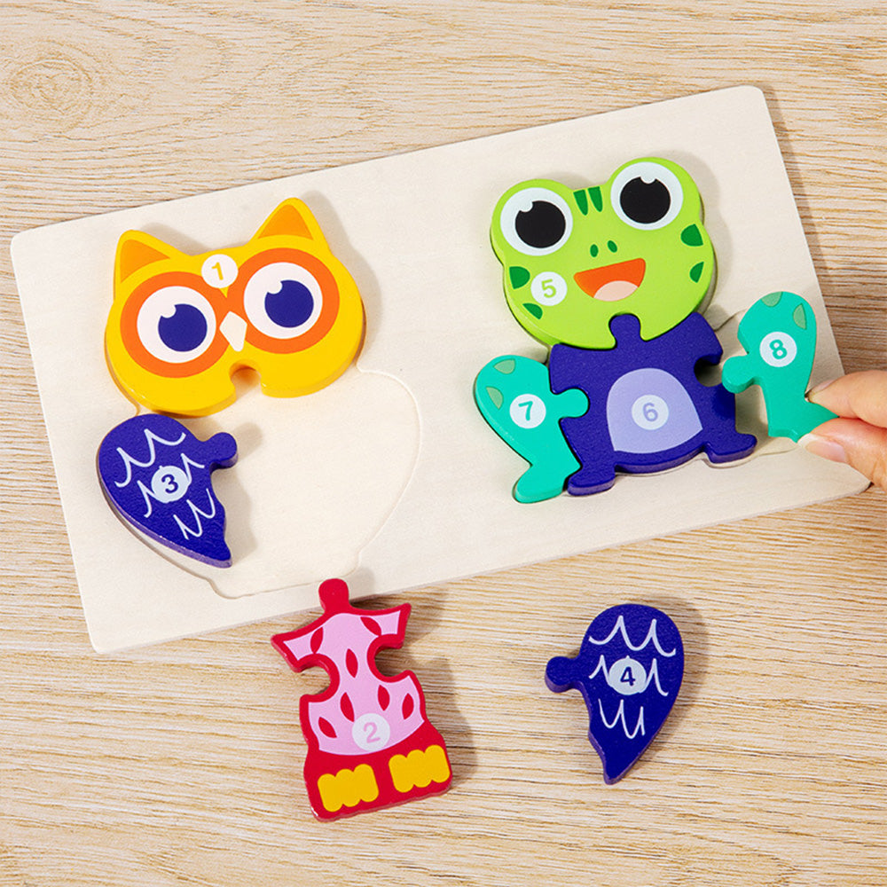 Wooden Toddler Puzzles for 1,2,3 Years, Animal Shape Puzzles for Kids 2-4, Montessori Educational Learning Toy Birthday Gifts for Boys and Girls