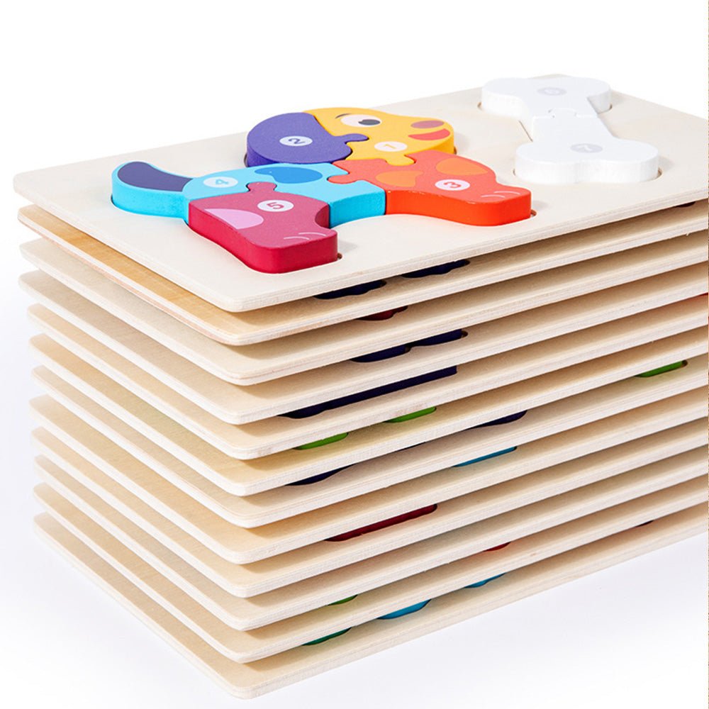 Wooden Toddler Puzzles for 1,2,3 Years, Animal Shape Puzzles for Kids 2-4, Montessori Educational Learning Toy Birthday Gifts for Boys and Girls