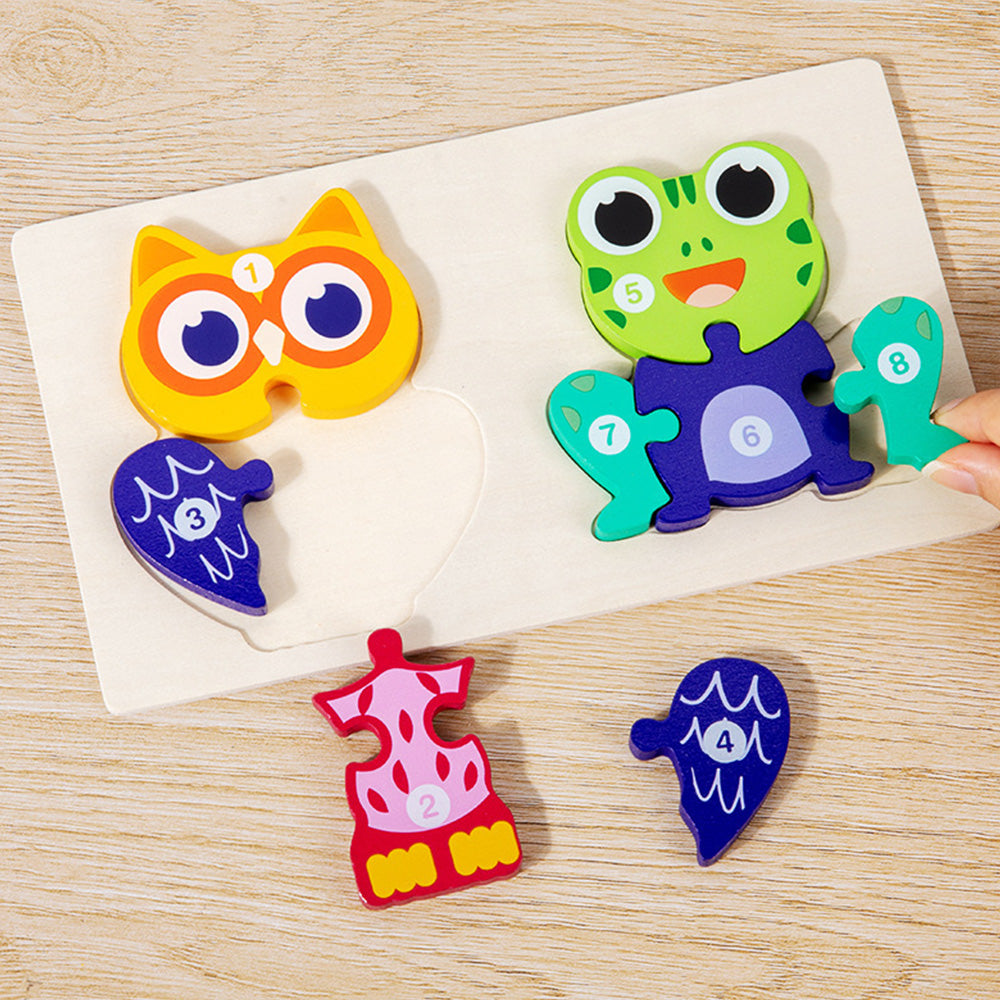 Wooden Toddler Puzzles for 1,2,3 Years, Animal Shape Puzzles for Kids 2-4, Montessori Educational Learning Toy Birthday Gifts for Boys and Girls