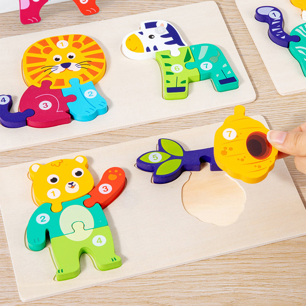 Wooden Toddler Puzzles for 1,2,3 Years, Animal Shape Puzzles for Kids 2-4, Montessori Educational Learning Toy Birthday Gifts for Boys and Girls