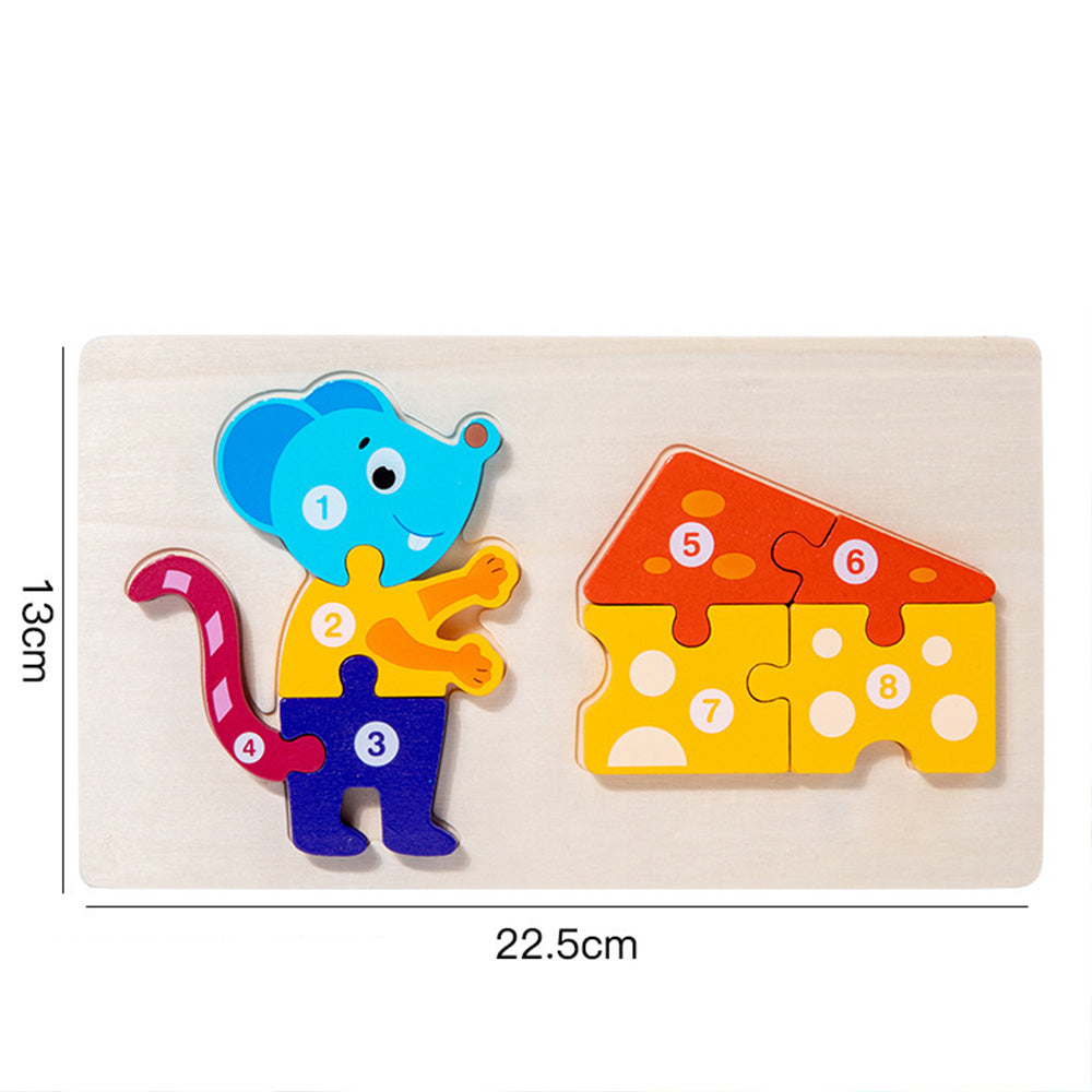 Wooden Toddler Puzzles for 1,2,3 Years, Animal Shape Puzzles for Kids 2-4, Montessori Educational Learning Toy Birthday Gifts for Boys and Girls