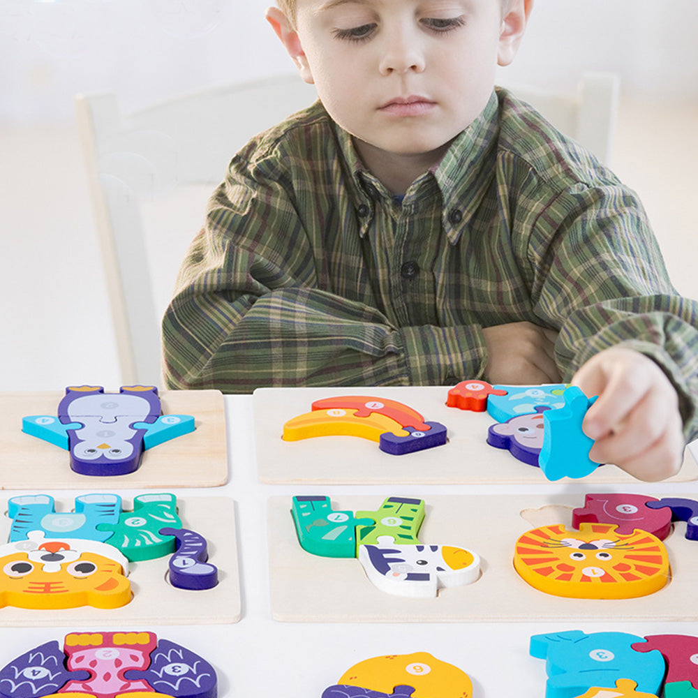 Wooden Toddler Puzzles for 1,2,3 Years, Animal Shape Puzzles for Kids 2-4, Montessori Educational Learning Toy Birthday Gifts for Boys and Girls