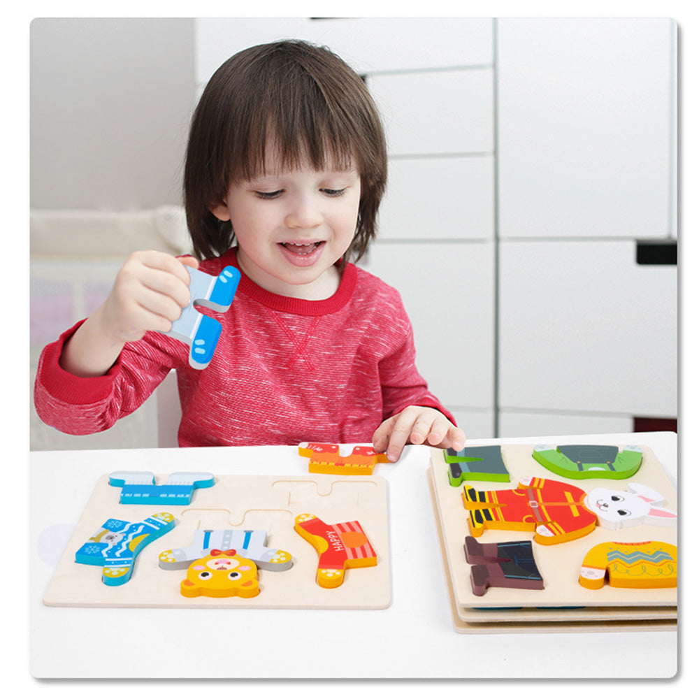 Magnetic Dress-up Playset – Mix-and-Match Peg Puzzles for Toddlers，Montessori Educational Learning Puzzles Set for Kids