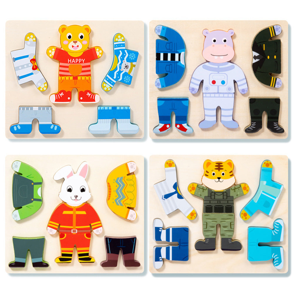 Magnetic Dress-up Playset – Mix-and-Match Peg Puzzles for Toddlers，Montessori Educational Learning Puzzles Set for Kids