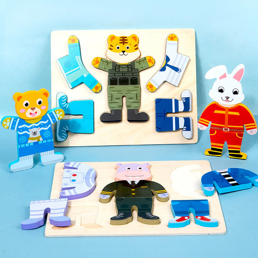 Magnetic Dress-up Playset – Mix-and-Match Peg Puzzles for Toddlers，Montessori Educational Learning Puzzles Set for Kids