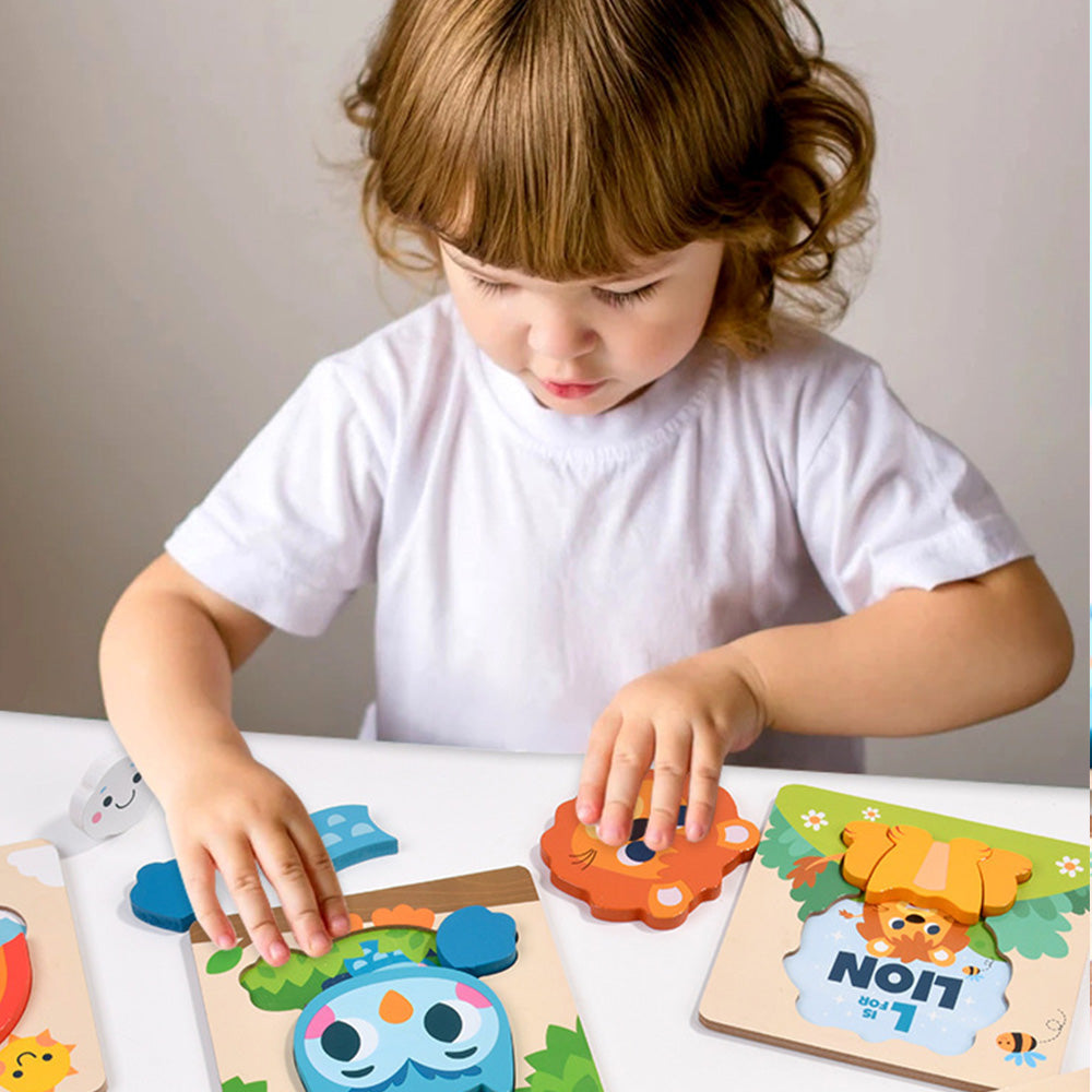 MBJ-1121 Wooden Puzzles for Toddlers 1-3, Animals Toddler Puzzles 1-3, Puzzles for Toddlers 2-4, Wood Puzzles Christmas Montessori Toys Gifts for 1 2 Year Old, Baby Puzzles 12-18, Kids Learning Toy