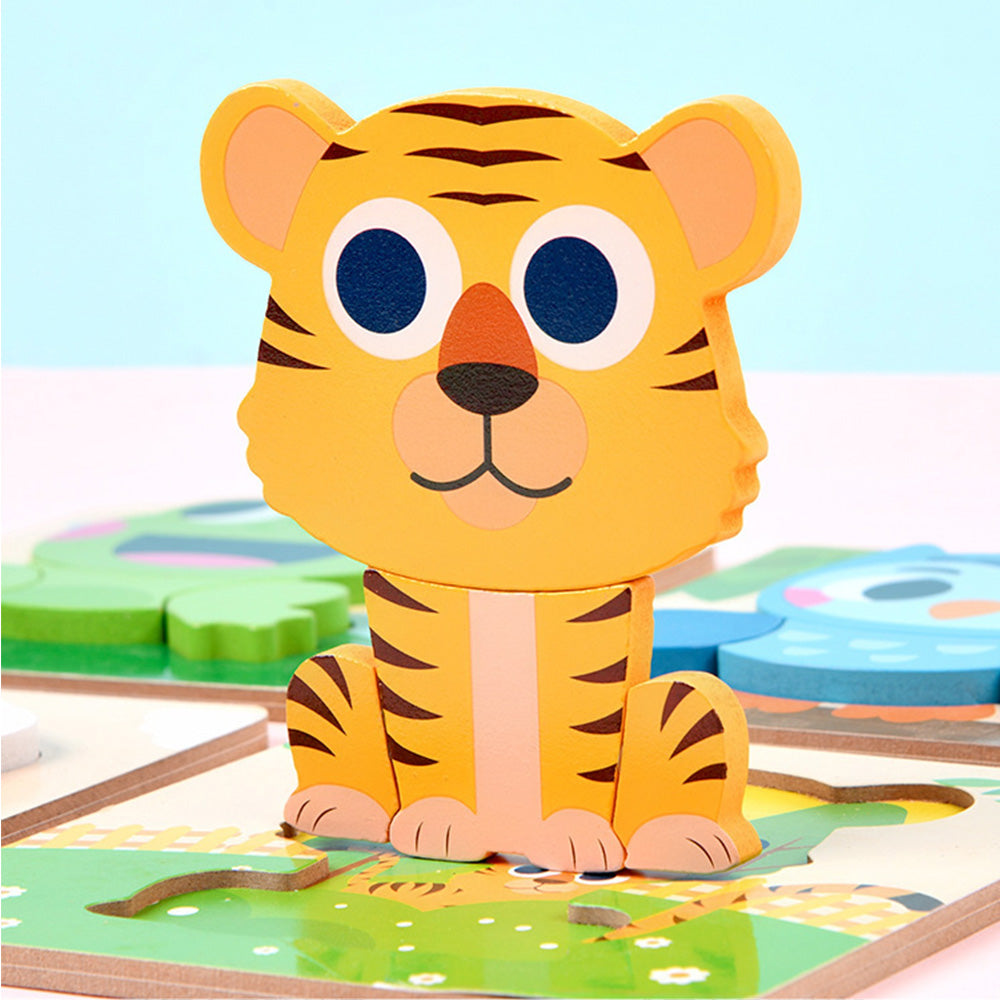 MBJ-1121 Wooden Puzzles for Toddlers 1-3, Animals Toddler Puzzles 1-3, Puzzles for Toddlers 2-4, Wood Puzzles Christmas Montessori Toys Gifts for 1 2 Year Old, Baby Puzzles 12-18, Kids Learning Toy
