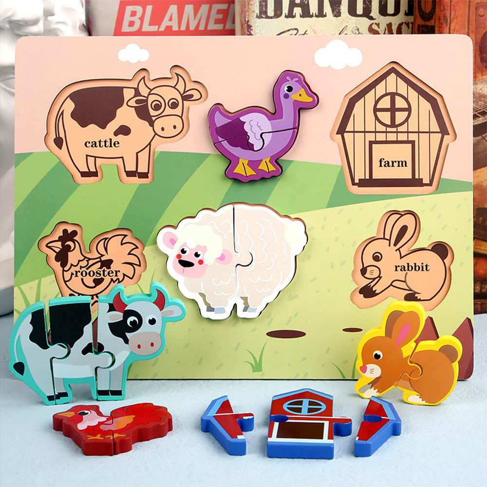 Wooden Toddler Puzzles Ages 1-3,Montessori Jigsaw Puzzle for Toddlers 1-3,Learning Toys for Kids 2-4 Years Old, Educational Gifts for Boys Girls 2-3
