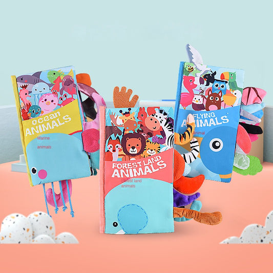 Baby Books 0-6 Months, Soft Cloth Books Baby Books Bath Books, Infant Tummy Time Toys High Contrast Sensory Baby Toys Crinkle Squeaky Washable Chewable Non-Toxic Early Educational Book