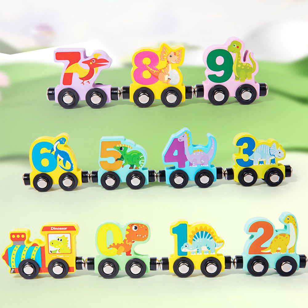 Number Train Set for 1 2 3 Year Olds, Educational Toy Cars for Toddlers, Montessori Learning Toys for Boys and Girls (Red)
